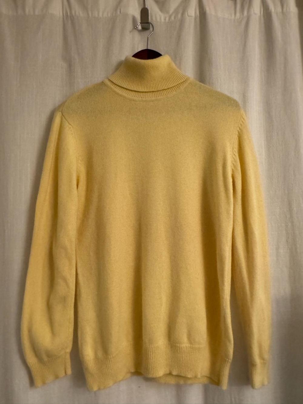 Women’s Butter Yellow Angora Turtleneck Sweater